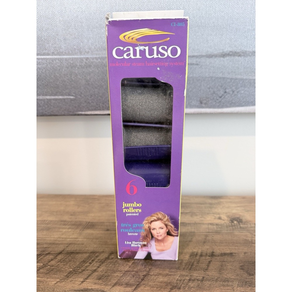 6 Pack Caruso Molecular Steam Jumbo Rollers Hair Curlers C1-805 Vintage NIB